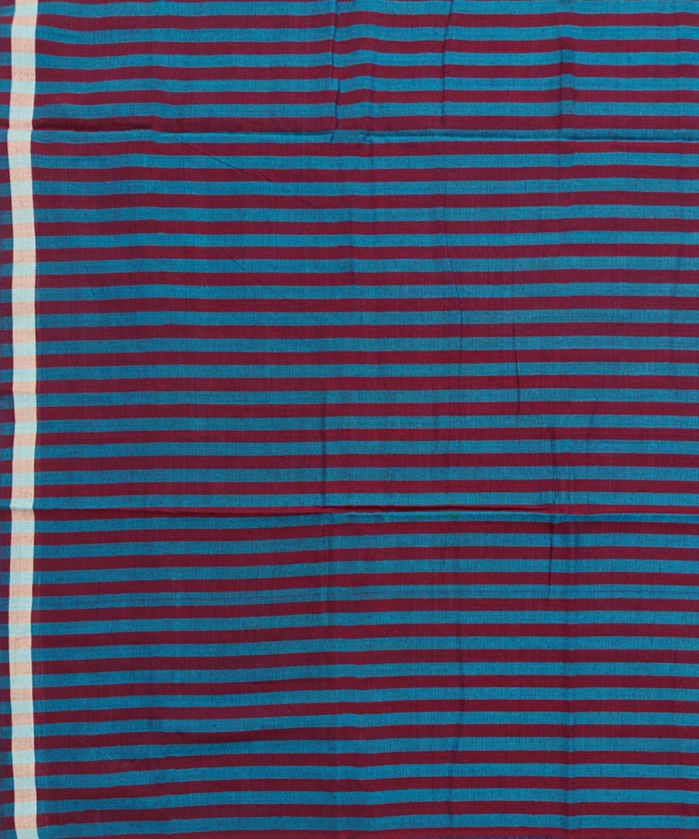 Maroon blue handwoven cotton sambalpuri lungi