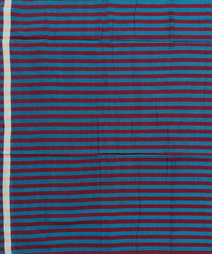 Maroon blue handwoven cotton sambalpuri lungi