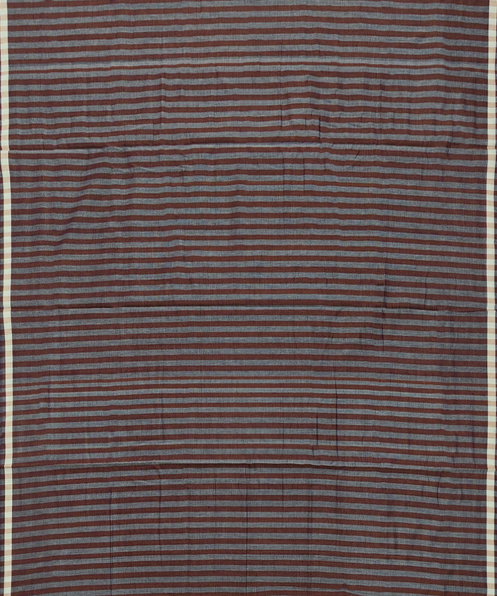Brown stripe hand woven cotton sambalpuri lungi