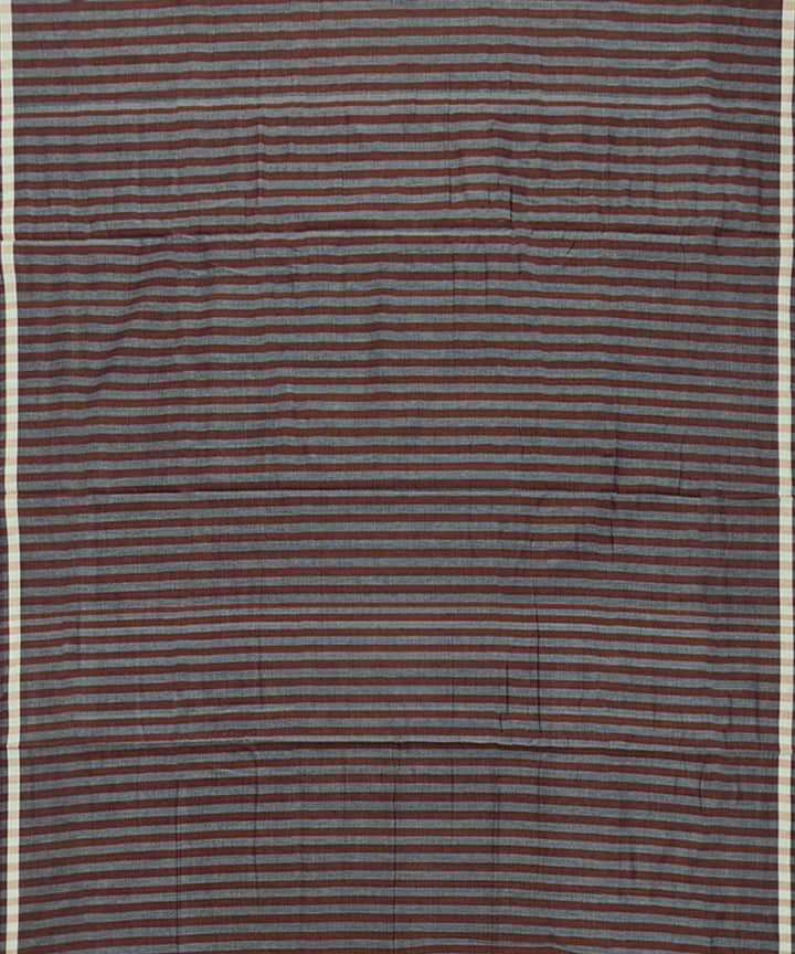 Brown stripe hand woven cotton sambalpuri lungi