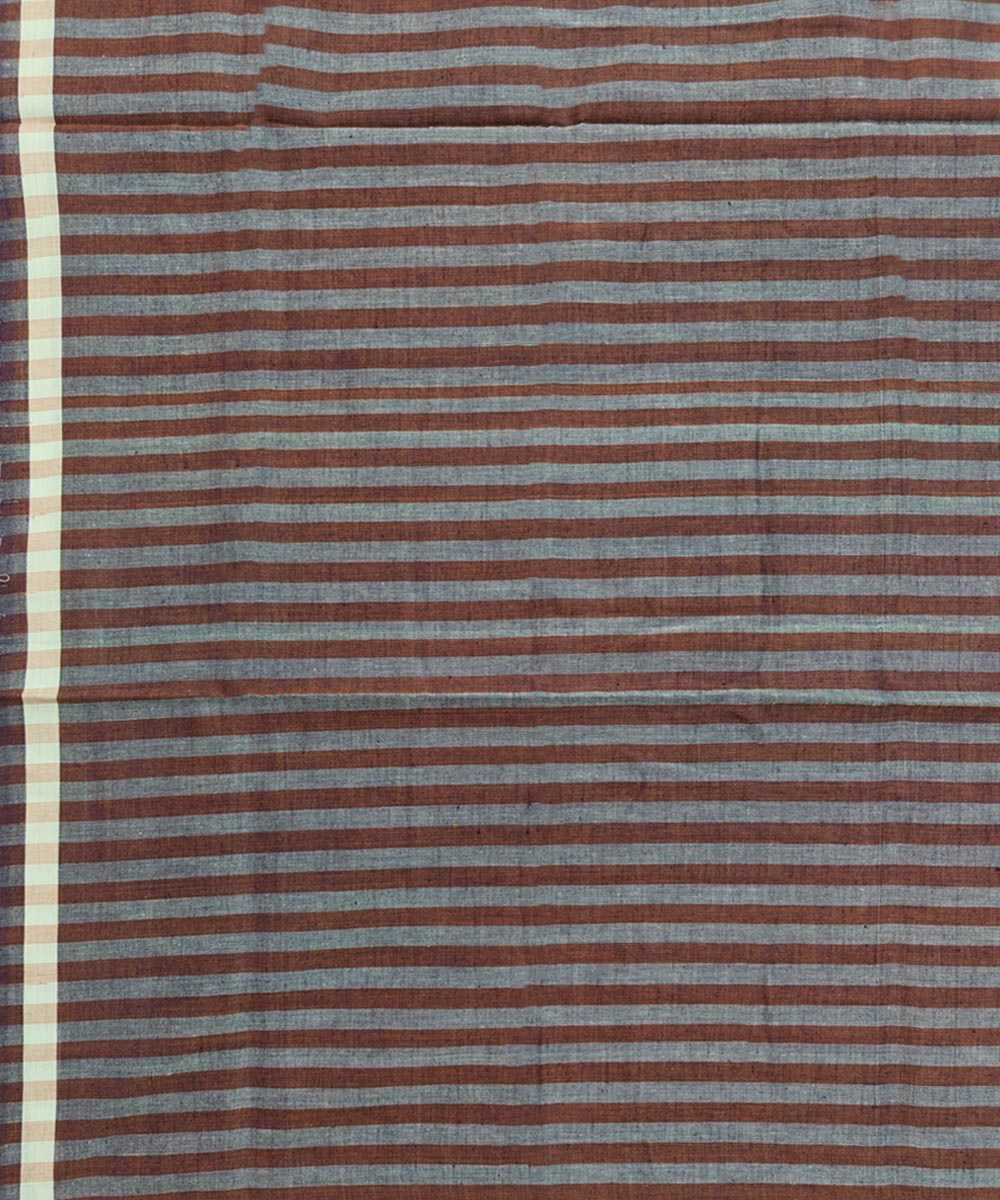 Brown stripe hand woven cotton sambalpuri lungi