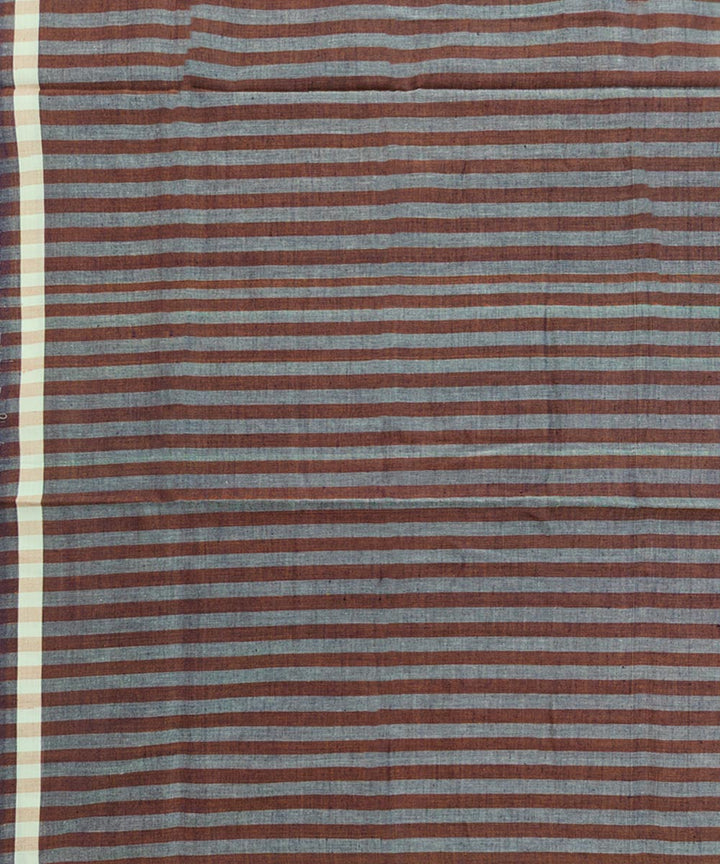 Brown stripe hand woven cotton sambalpuri lungi