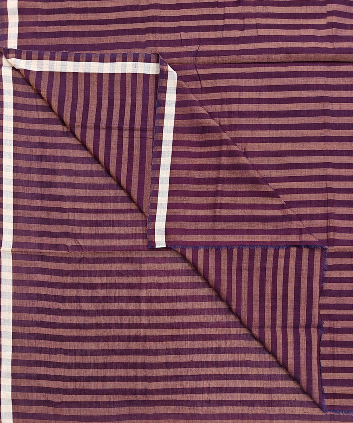 Maroon brown stripe handwoven cotton sambalpuri lungi