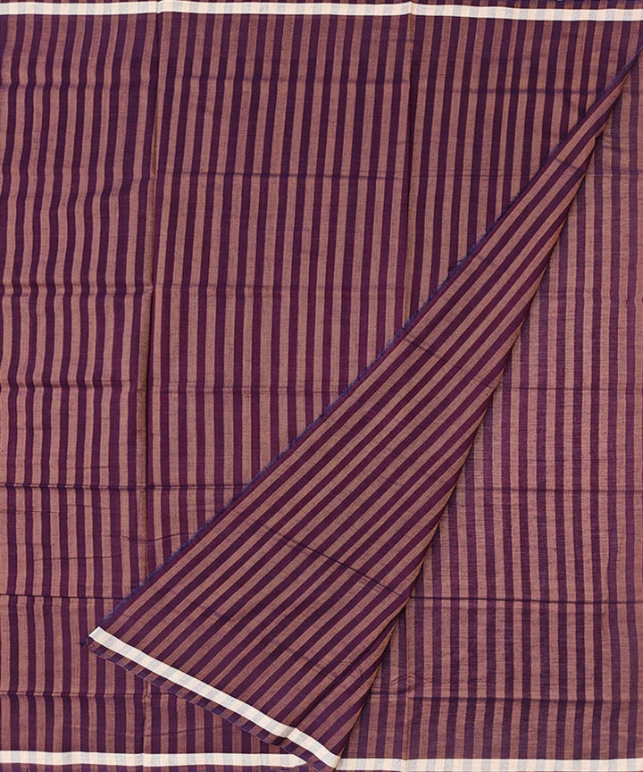 Maroon brown stripe handwoven cotton sambalpuri lungi