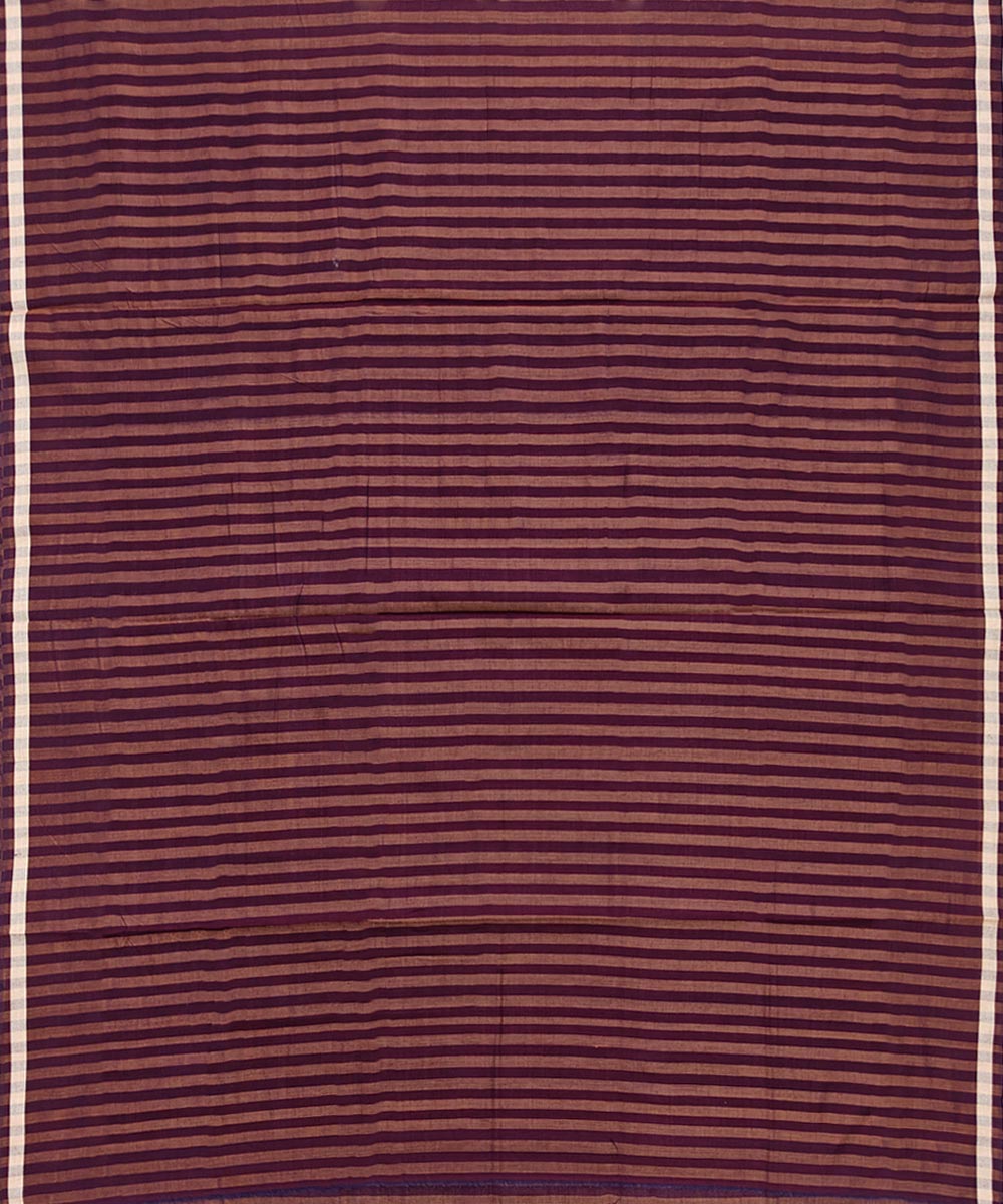 Maroon brown stripe handwoven cotton sambalpuri lungi