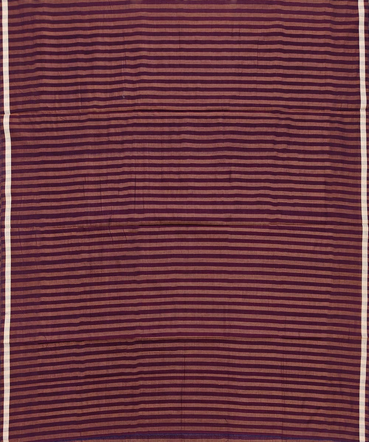 Maroon brown stripe handwoven cotton sambalpuri lungi