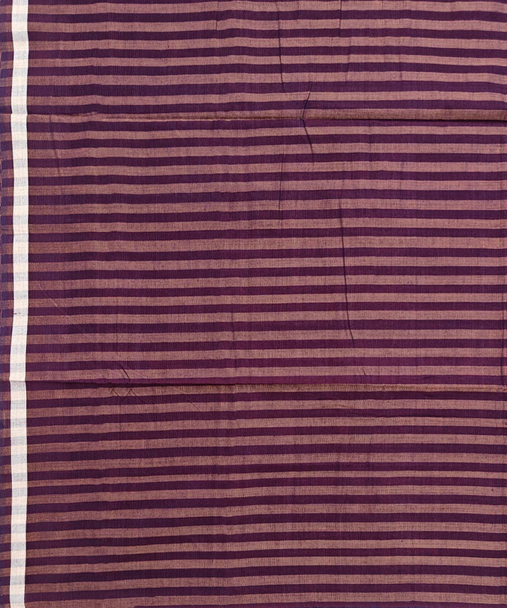 Maroon brown stripe handwoven cotton sambalpuri lungi