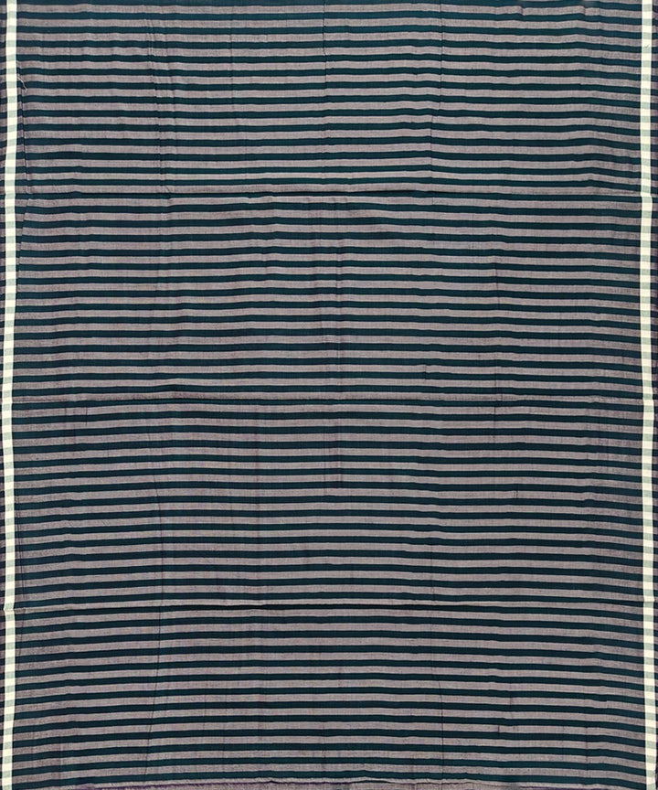 Grey green stripe handwoven cotton sambalpuri lungi