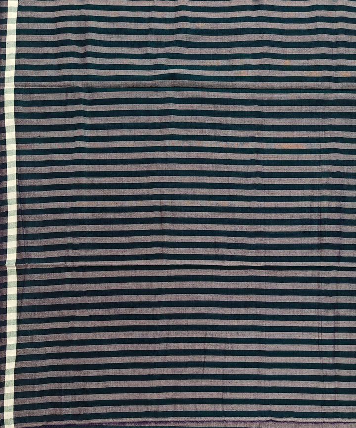 Grey green stripe handwoven cotton sambalpuri lungi