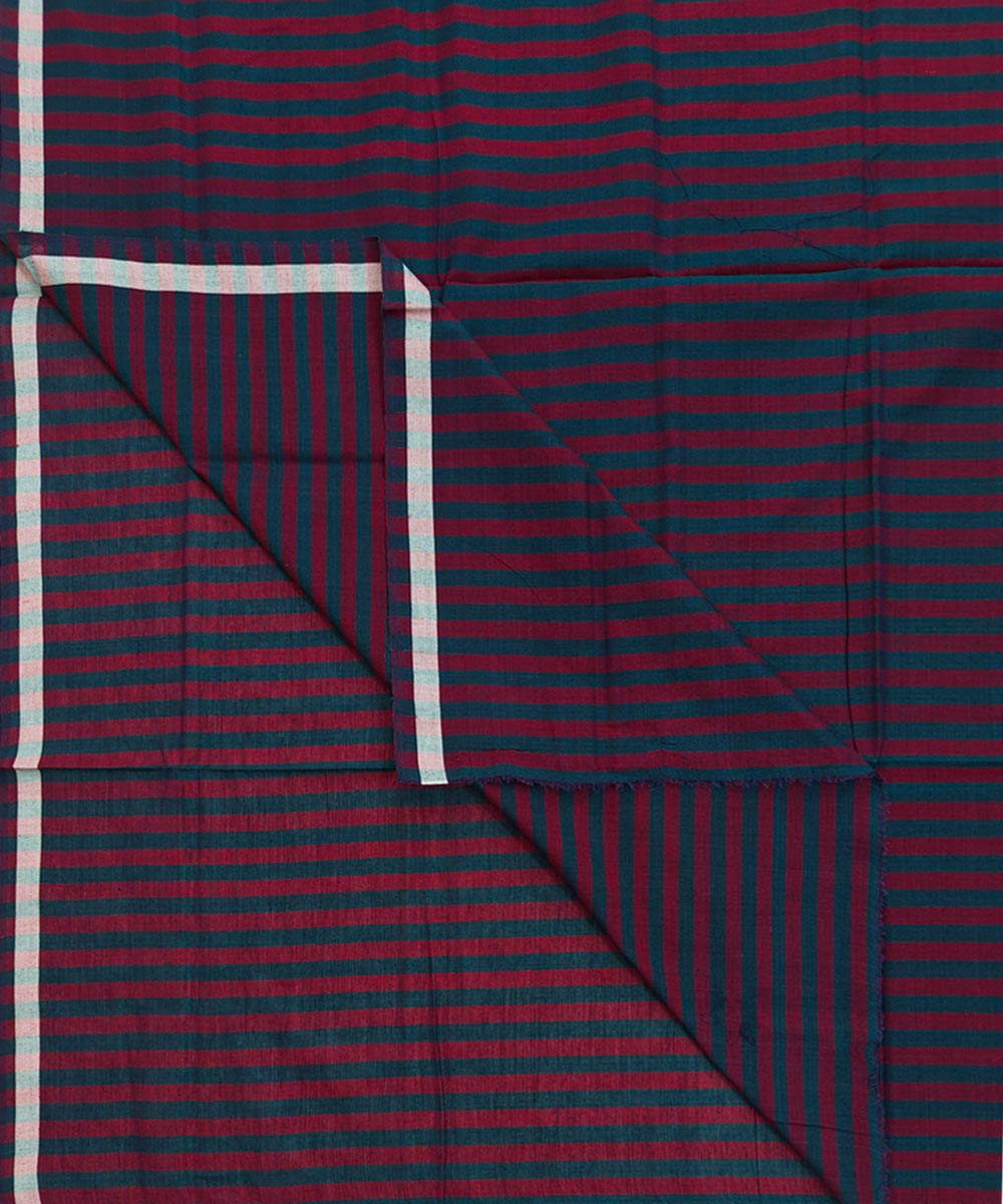 Maroon black stripe handwoven cotton sambalpuri lungi