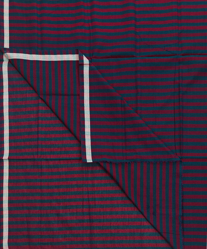 Maroon black stripe handwoven cotton sambalpuri lungi
