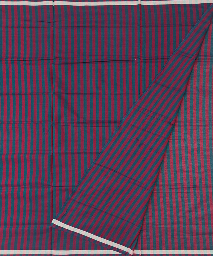Maroon black stripe handwoven cotton sambalpuri lungi