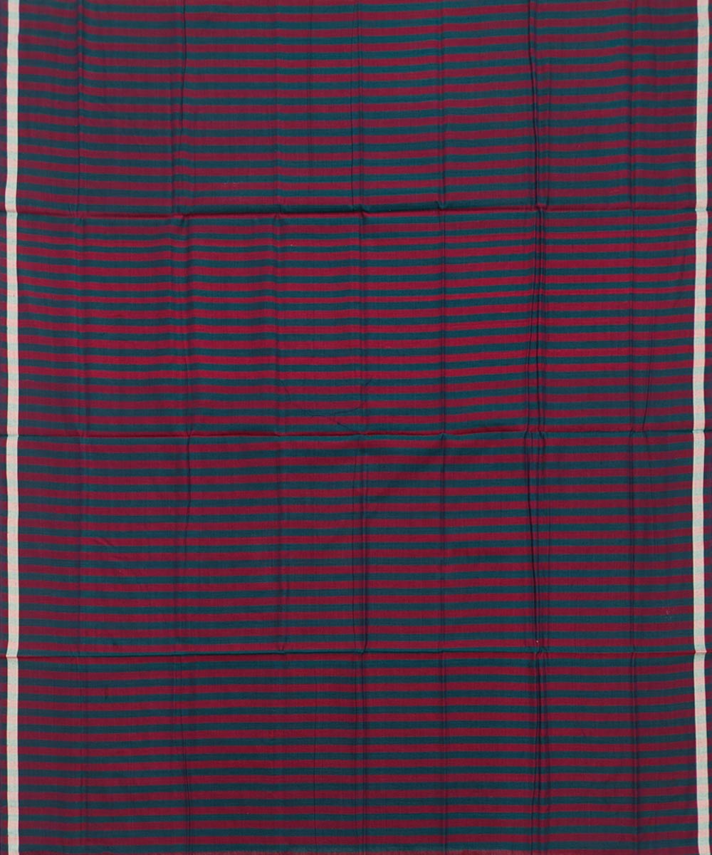 Maroon black stripe handwoven cotton sambalpuri lungi