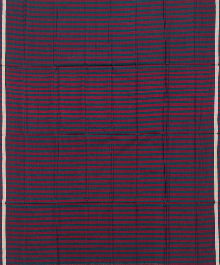 Maroon black stripe handwoven cotton sambalpuri lungi
