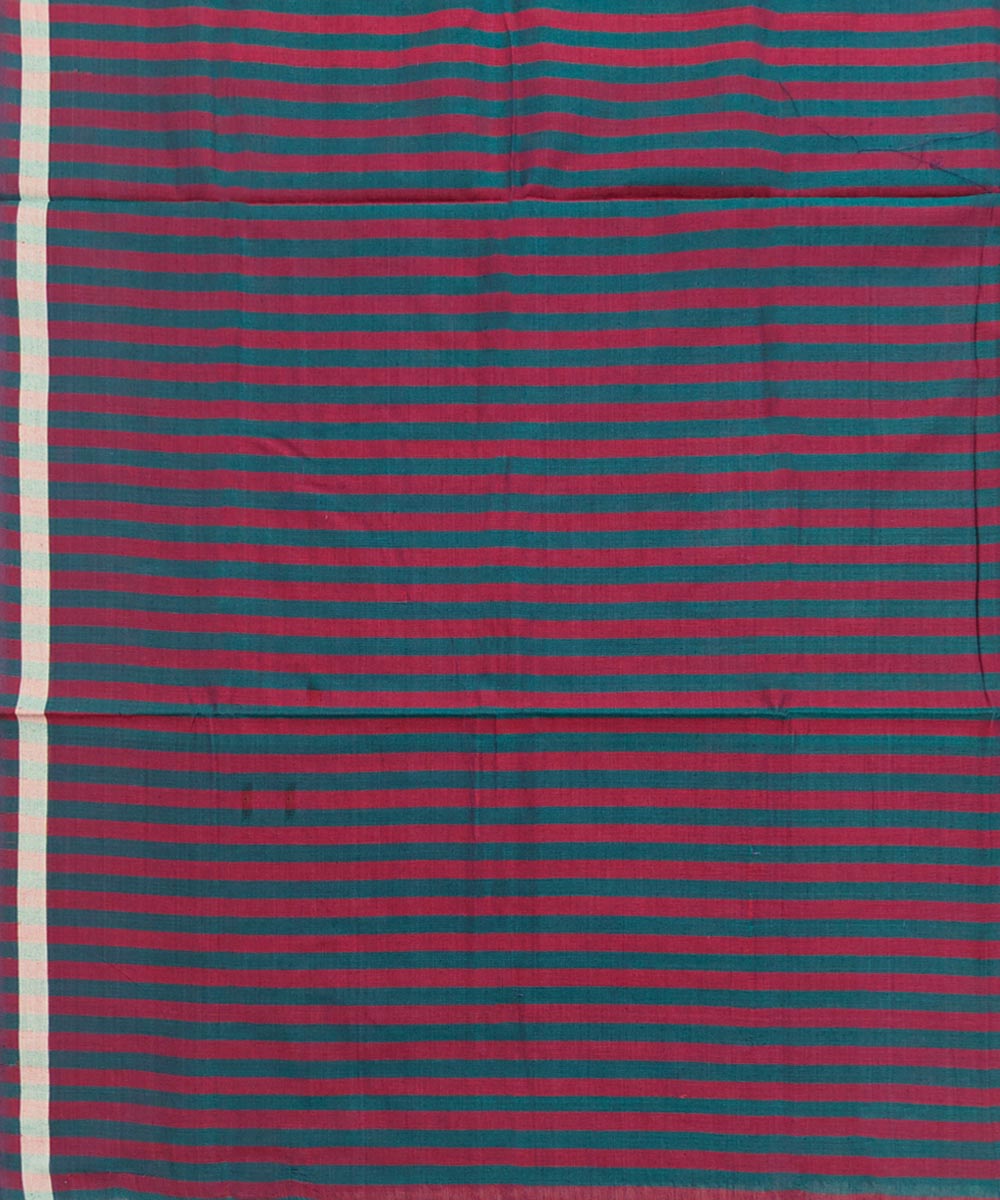 Maroon black stripe handwoven cotton sambalpuri lungi