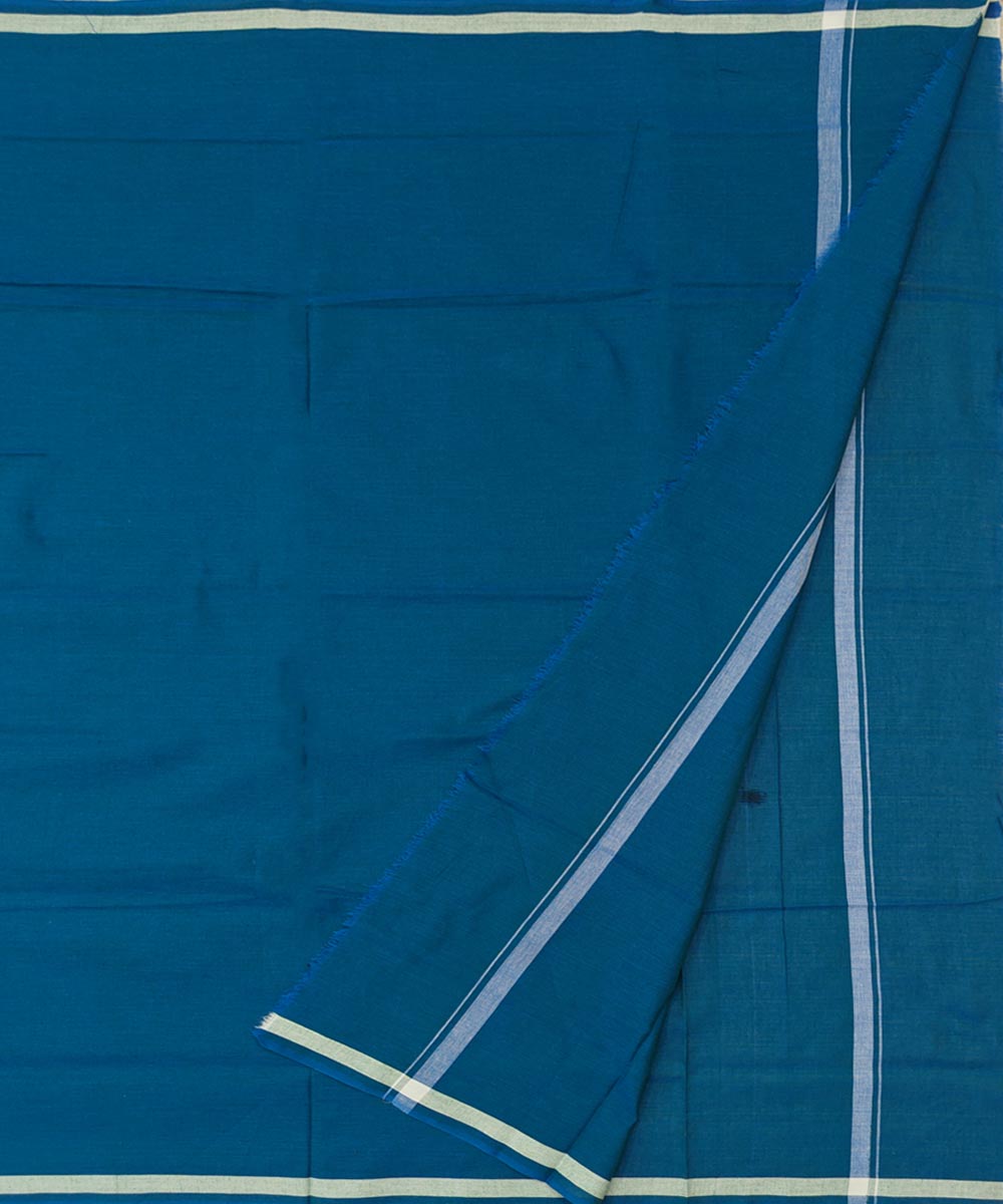 Teal green  handwoven cotton sambalpuri lungi