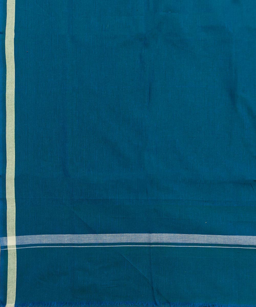Teal green  handwoven cotton sambalpuri lungi