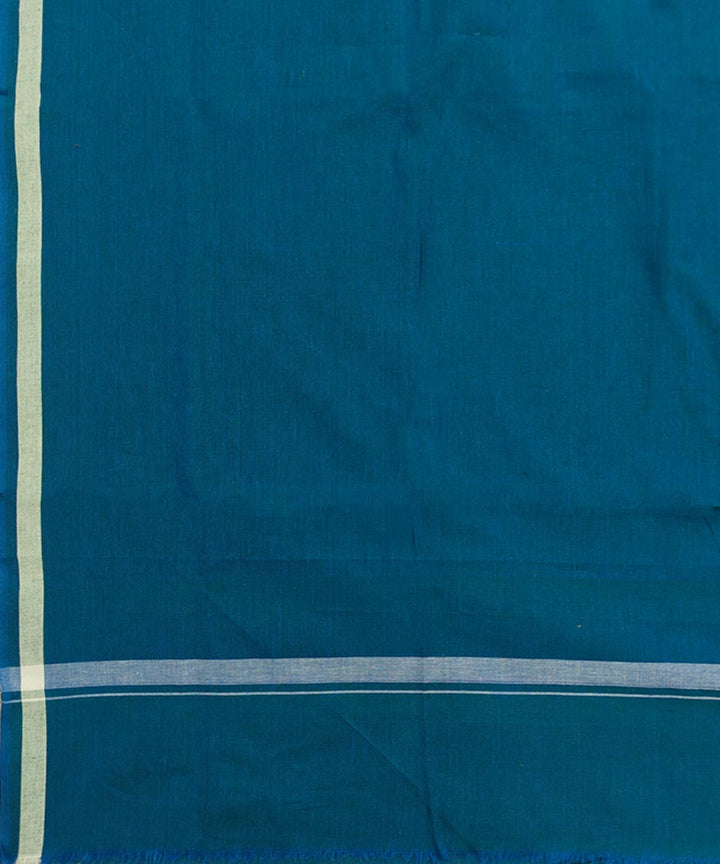 Teal green  handwoven cotton sambalpuri lungi