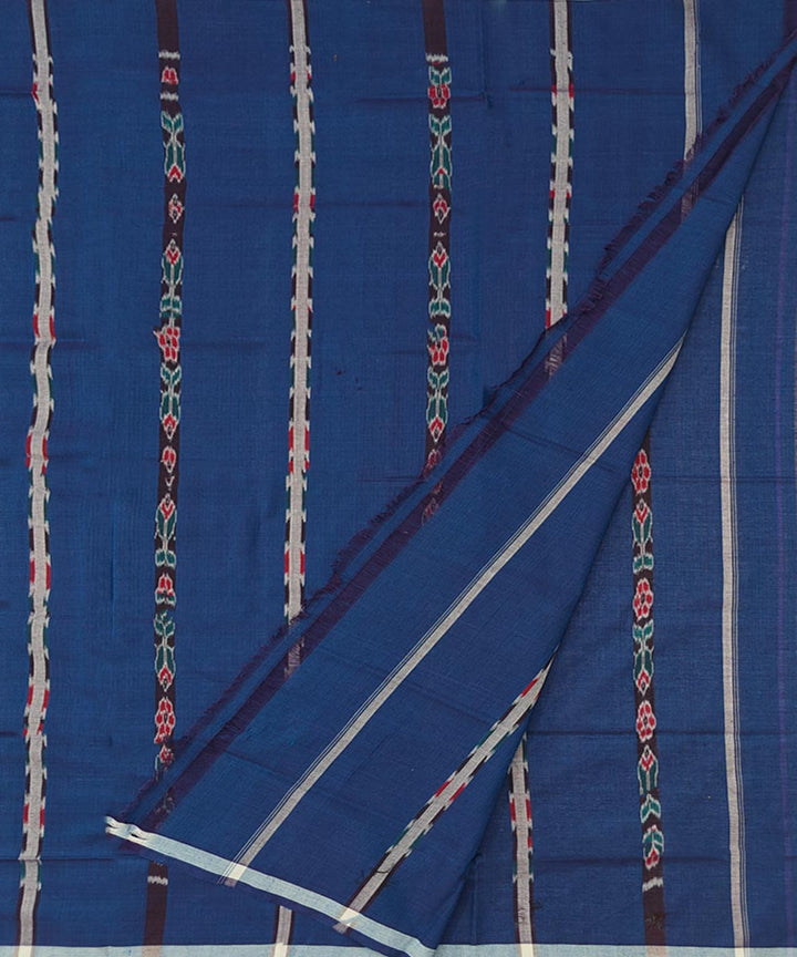Striped blue handwoven cotton sambalpuri lungi