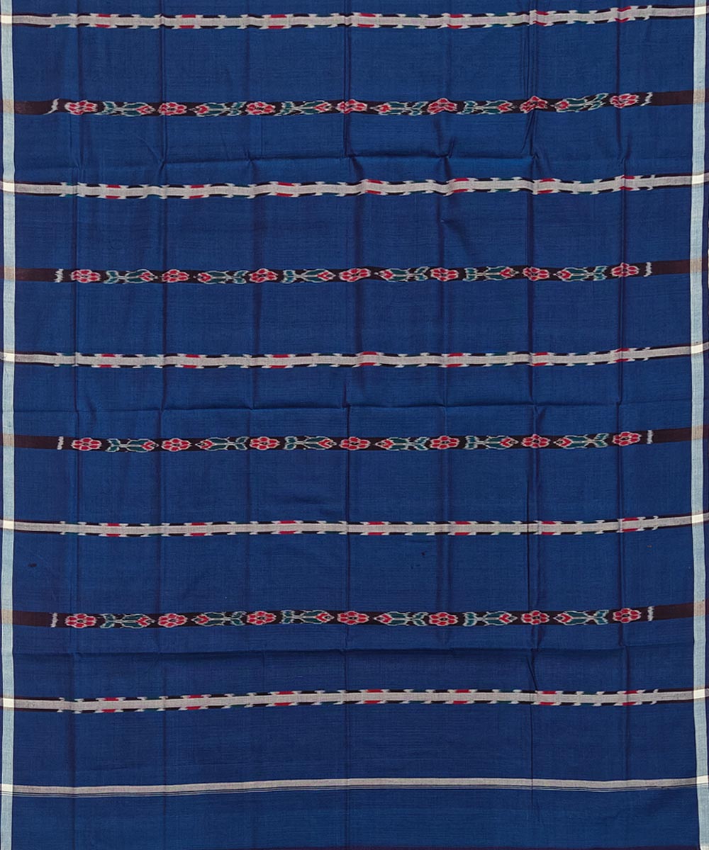 Striped blue handwoven cotton sambalpuri lungi