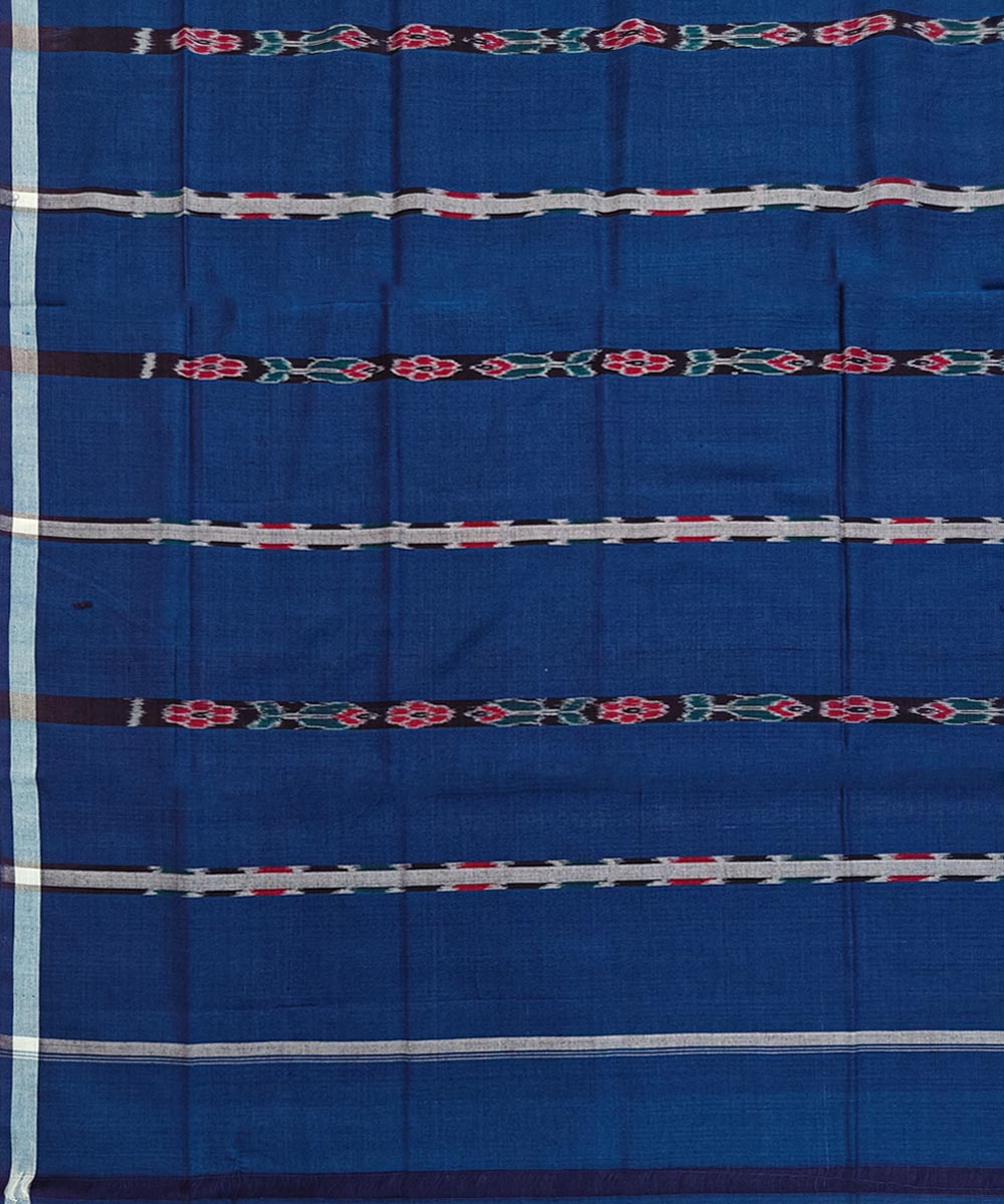 Striped blue handwoven cotton sambalpuri lungi