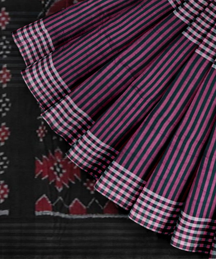 Purple black cotton handloom nuapatna saree