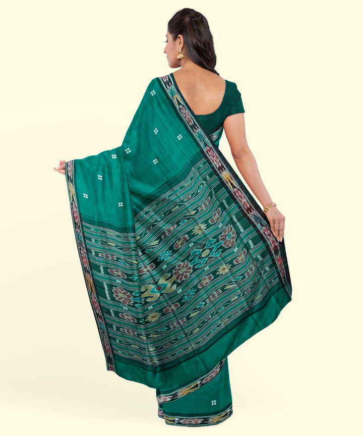Rama green black cotton handwoven nuapatna saree
