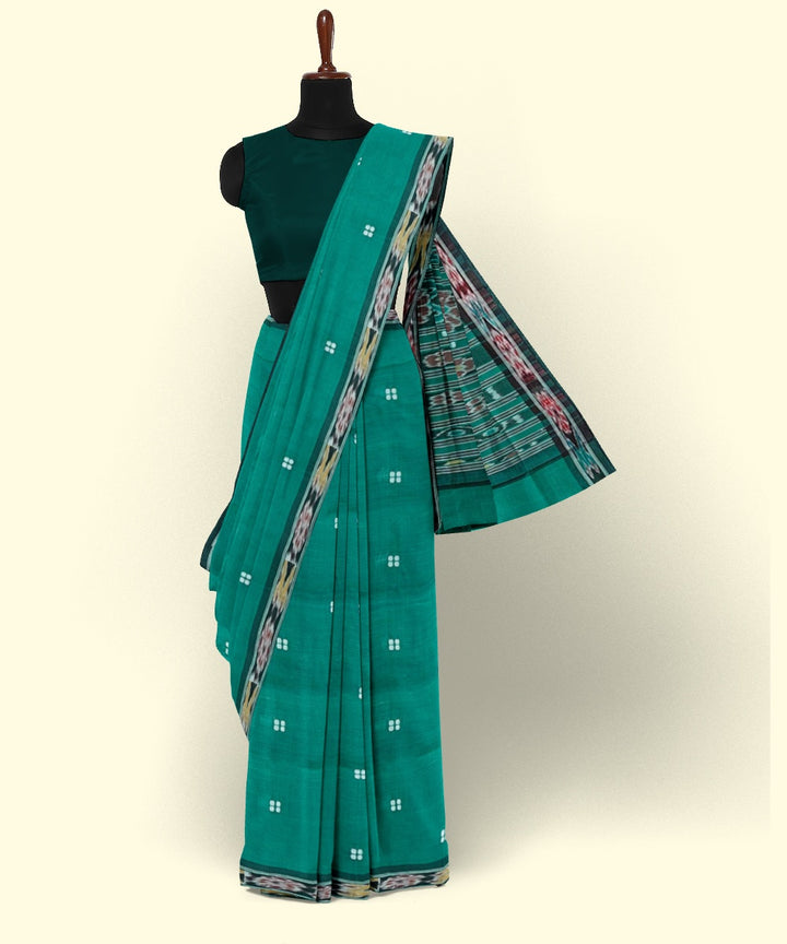 Rama green black cotton handwoven nuapatna saree