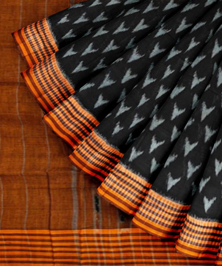 Black mustard cotton handloom nuapatna saree