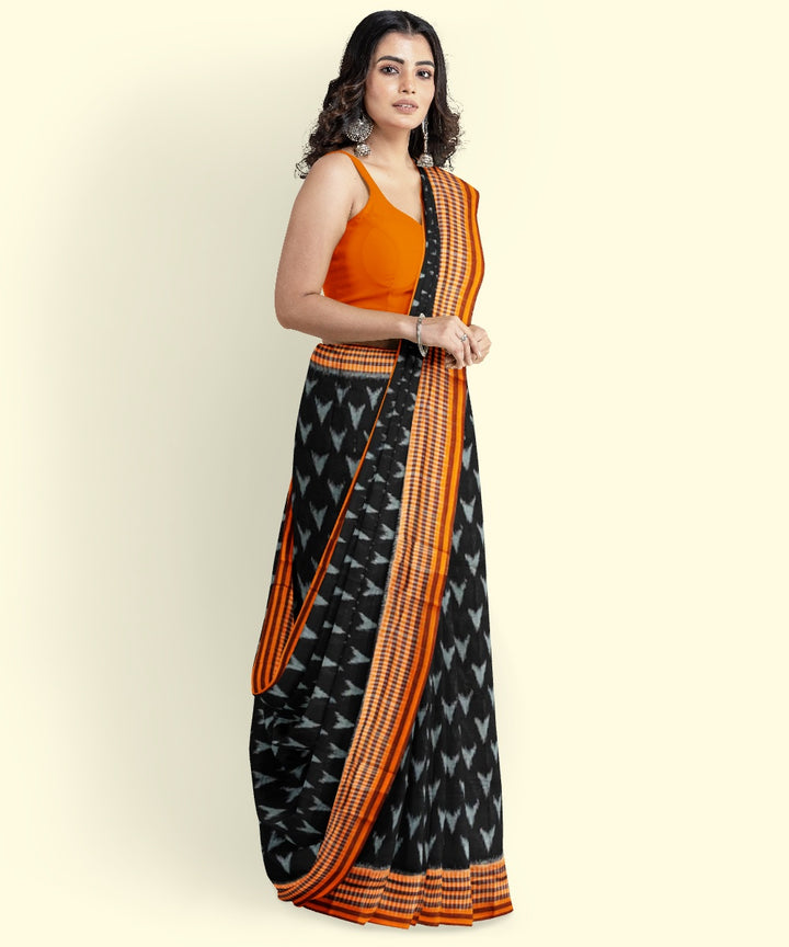 Black mustard cotton handloom nuapatna saree