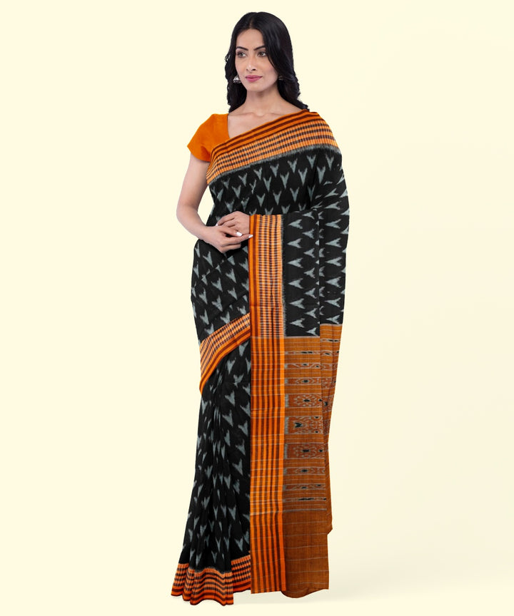 Black mustard cotton handloom nuapatna saree