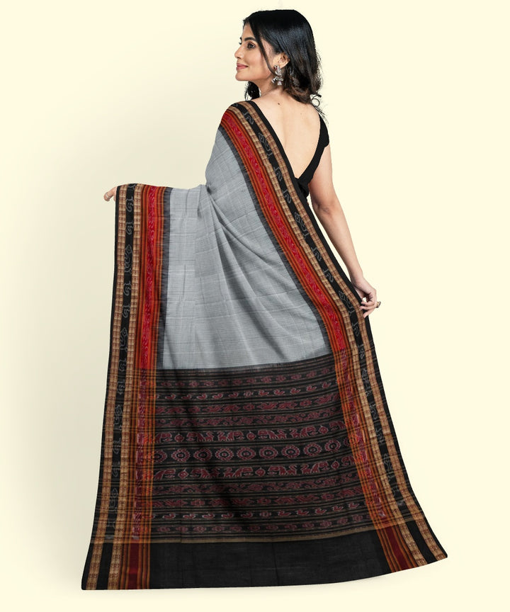 White black cotton handloom nuapatna saree