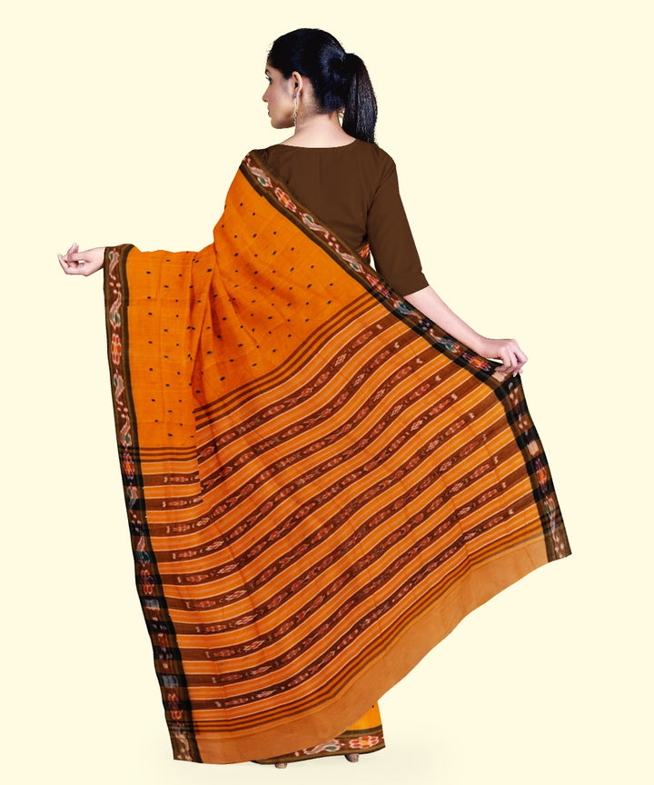 Orange black cotton handloom nuapatna saree