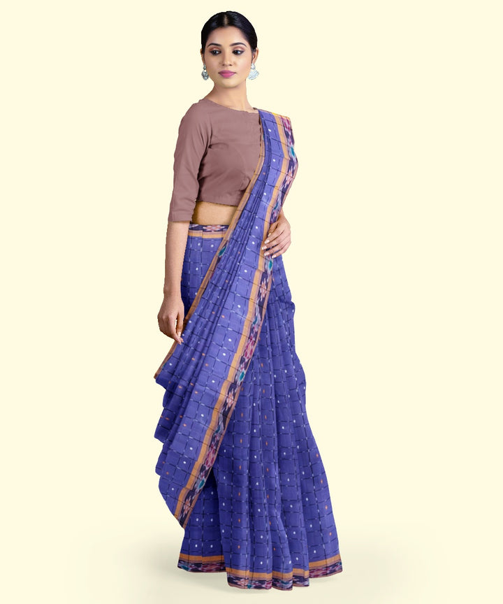 Purple mustard cotton handloom nuapatna saree