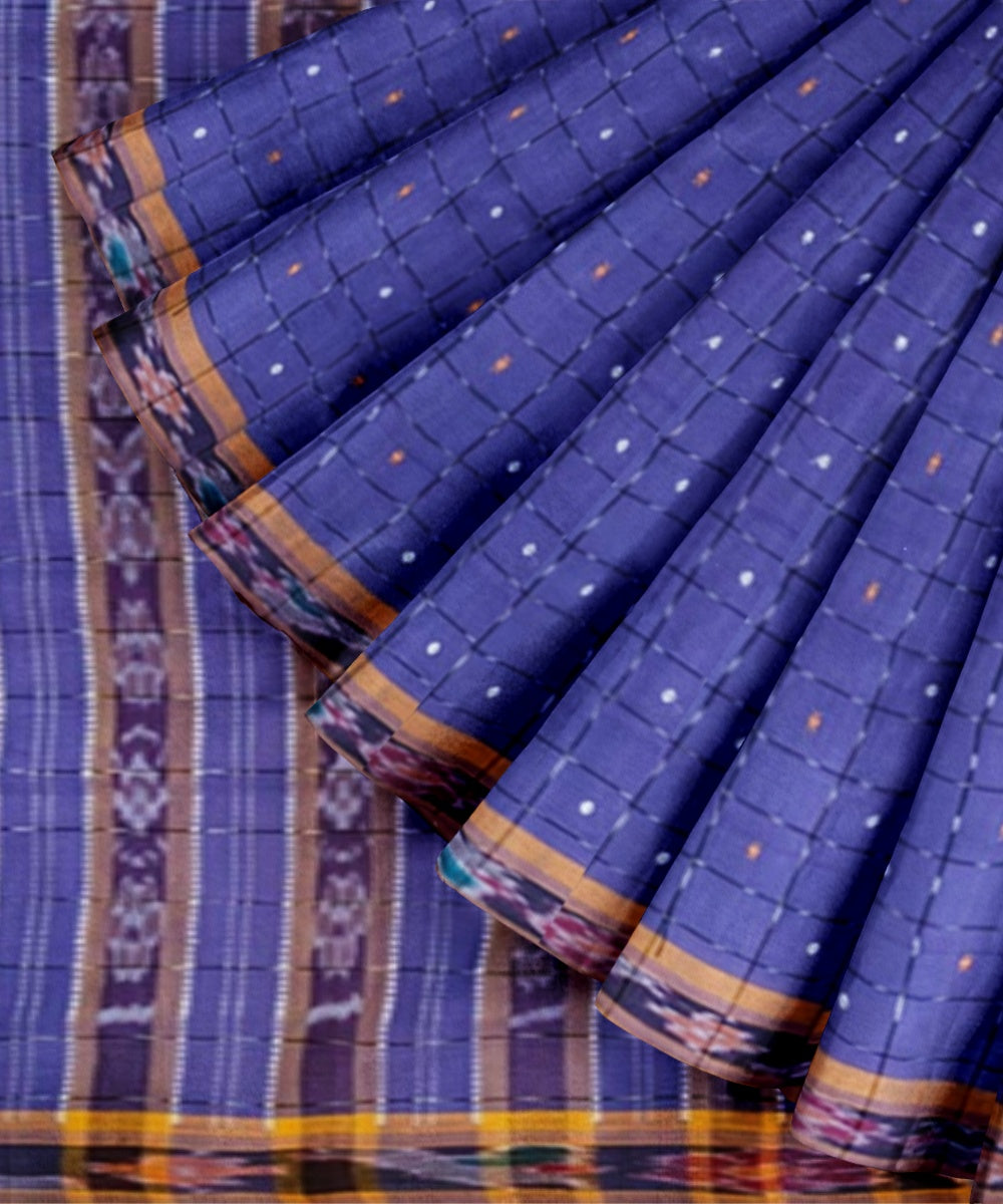 Purple mustard cotton handloom nuapatna saree