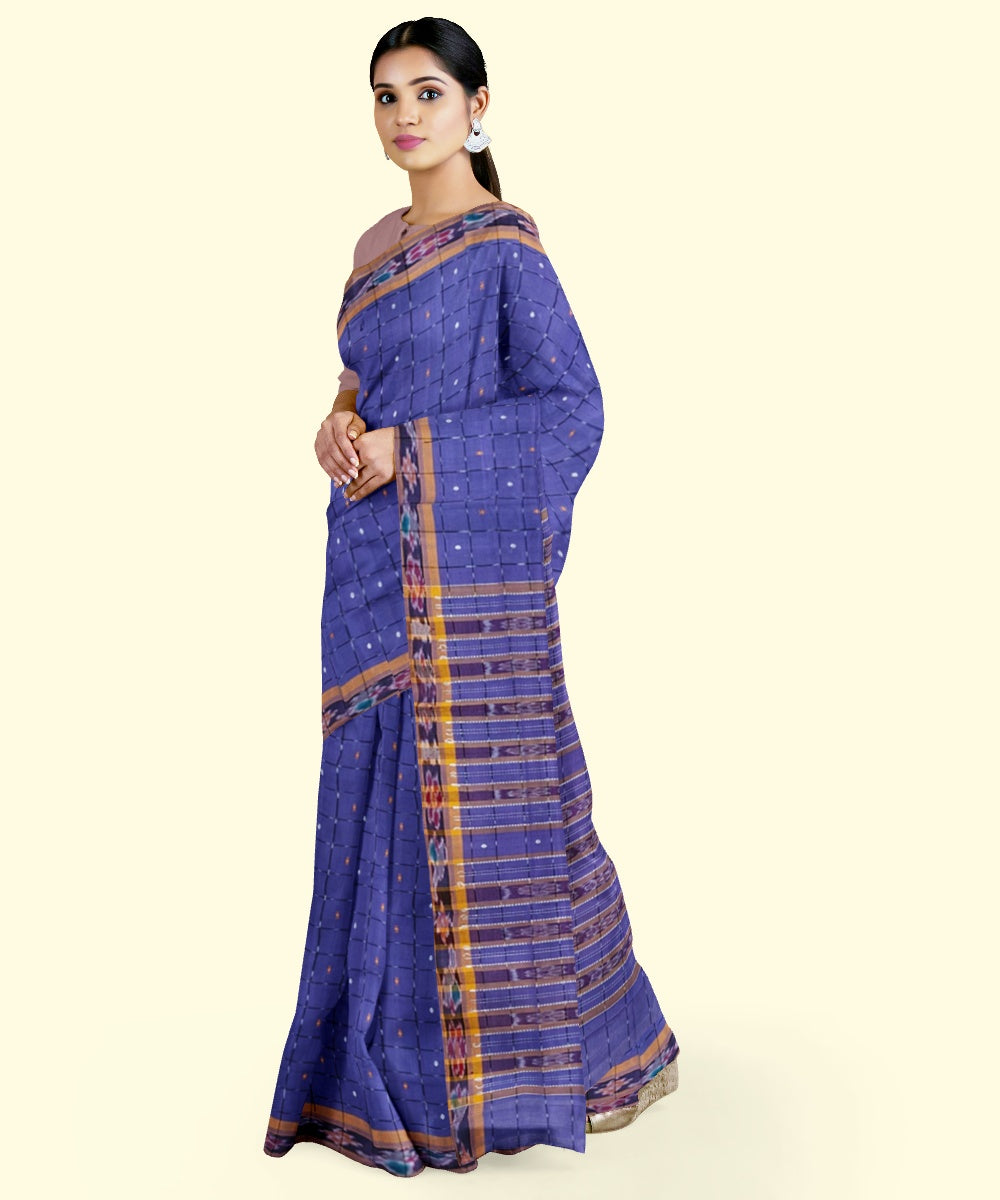 Purple mustard cotton handloom nuapatna saree