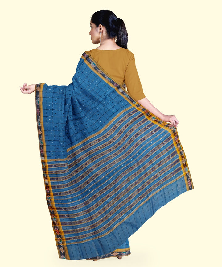 Sky blue cotton handloom nuapatna saree