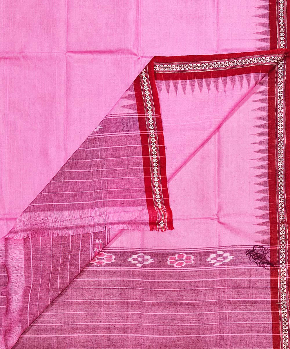 Pink red handwoven cotton sambalpuri gamcha towel