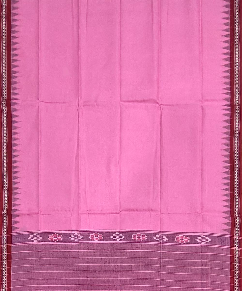 Pink red handwoven cotton sambalpuri gamcha towel