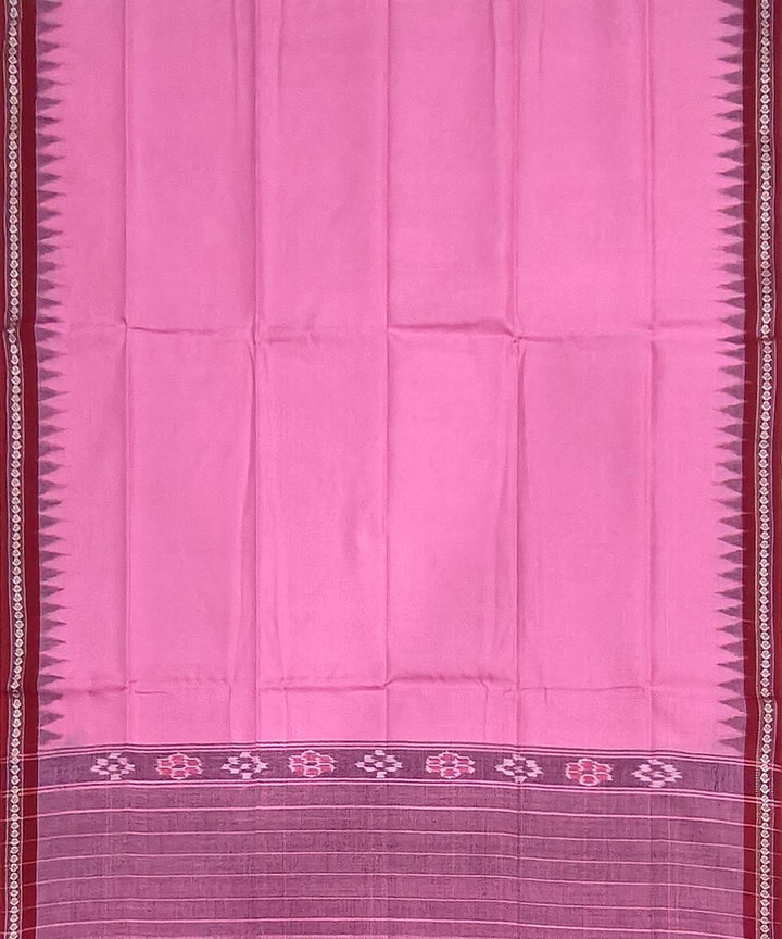 Pink red handwoven cotton sambalpuri gamcha towel