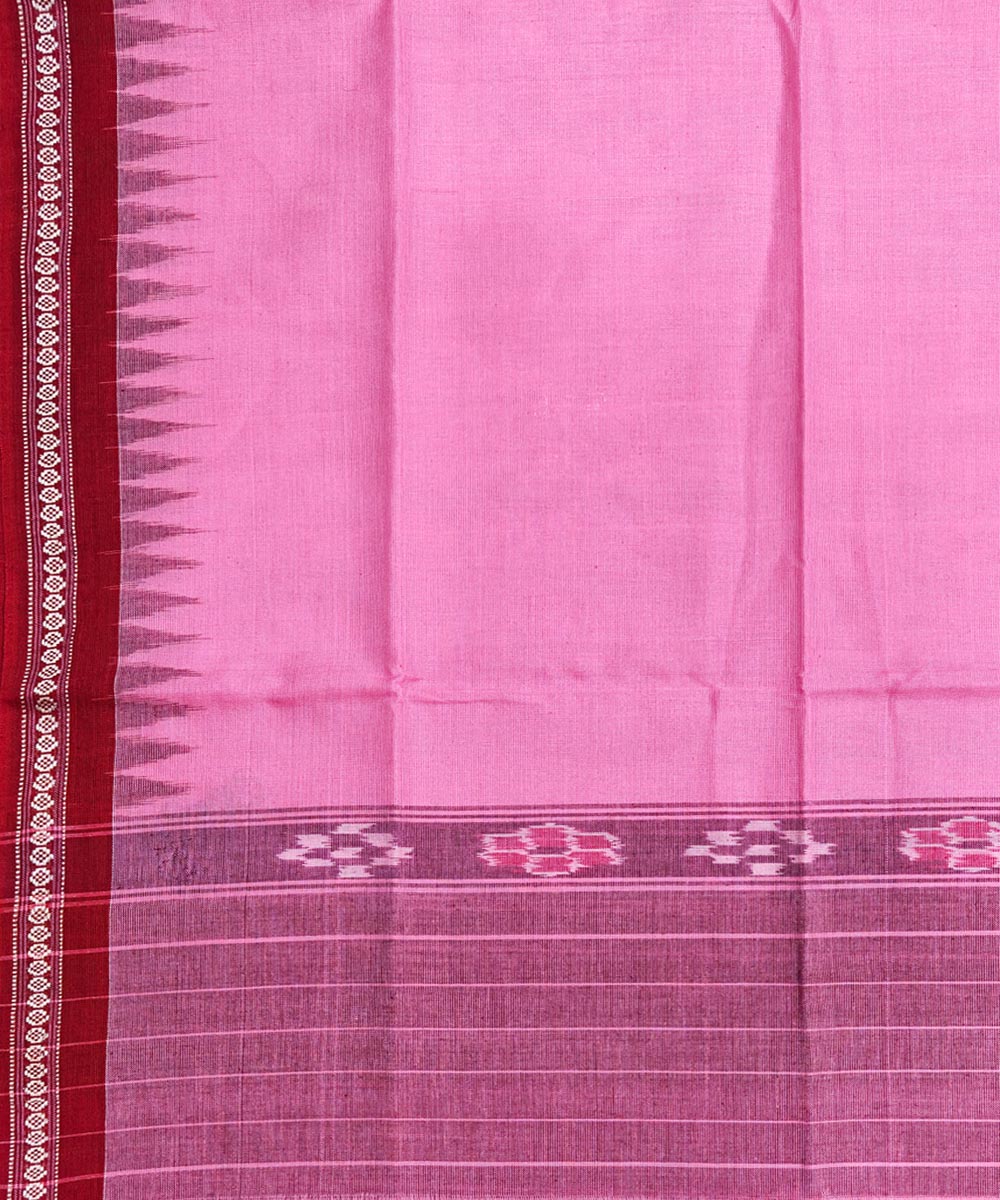 Pink red handwoven cotton sambalpuri gamcha towel