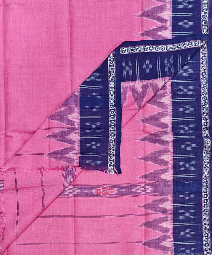 Pink blue handwoven sambalpuri cotton gamcha towel