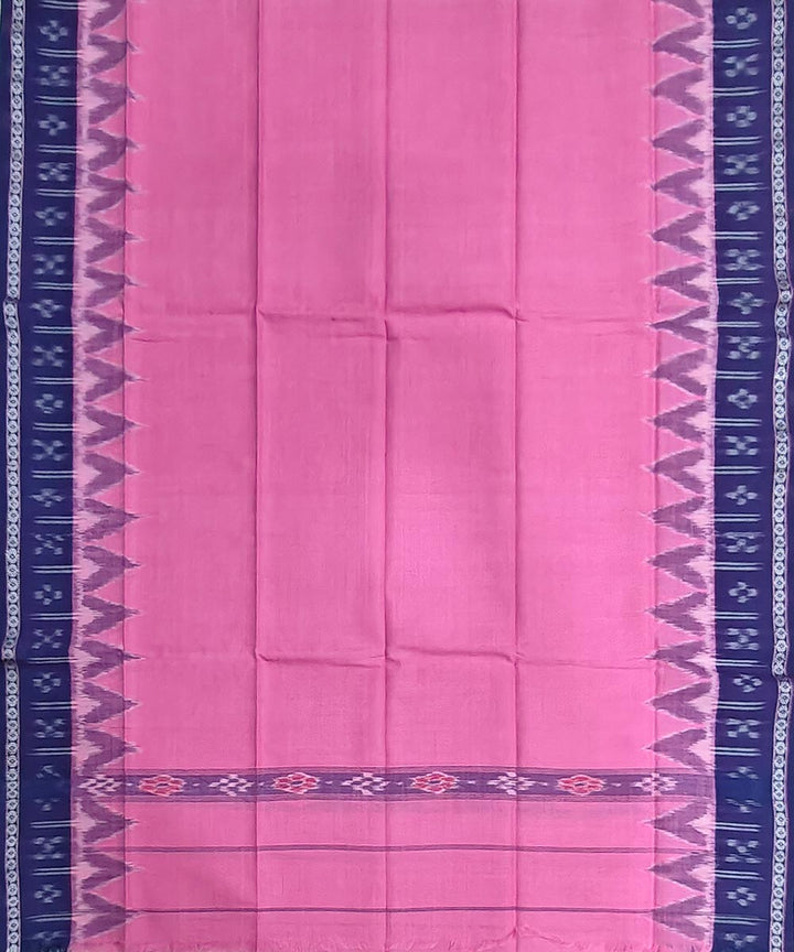 Pink blue handwoven sambalpuri cotton gamcha towel
