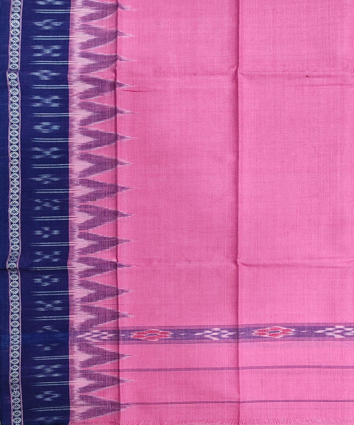 Pink blue handwoven sambalpuri cotton gamcha towel