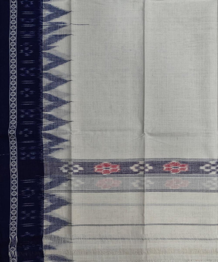 White blue handwoven cotton sambalpuri gamcha towel