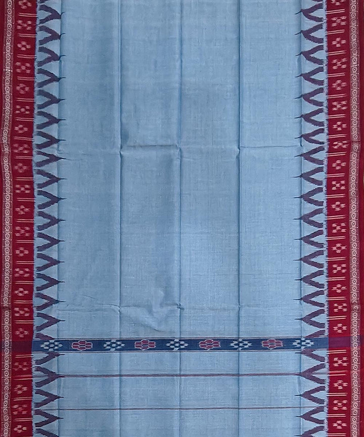Sky blue maroon handwoven cotton sambalpuri gamcha towel