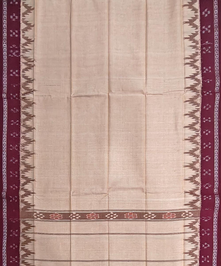 Beige maroon cotton handloom sambalpuri gamcha towel