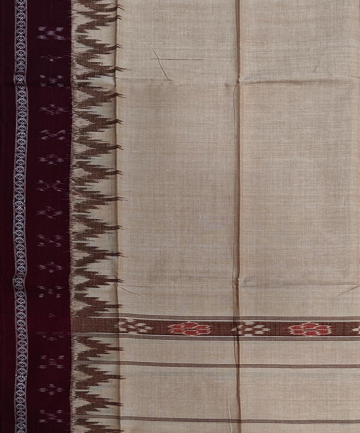 Beige maroon cotton handloom sambalpuri gamcha towel