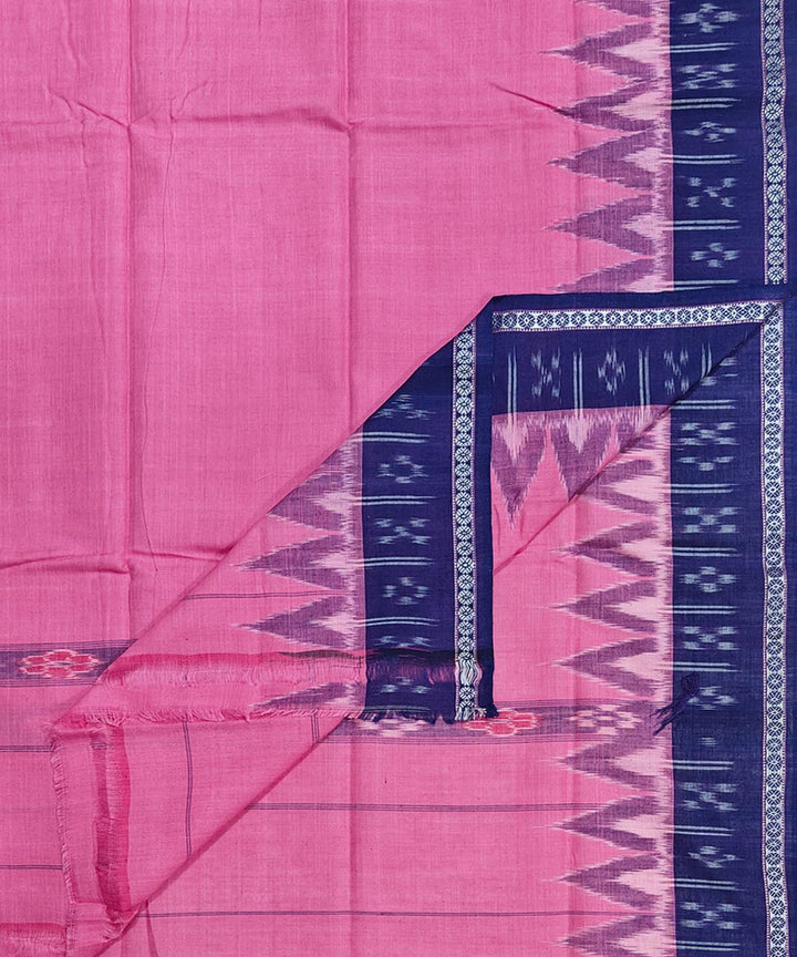 Pink blue handwoven cotton sambalpuri gamcha towel