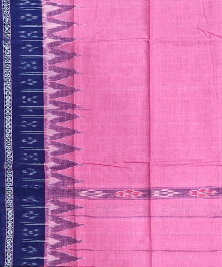 Pink blue handwoven cotton sambalpuri gamcha towel